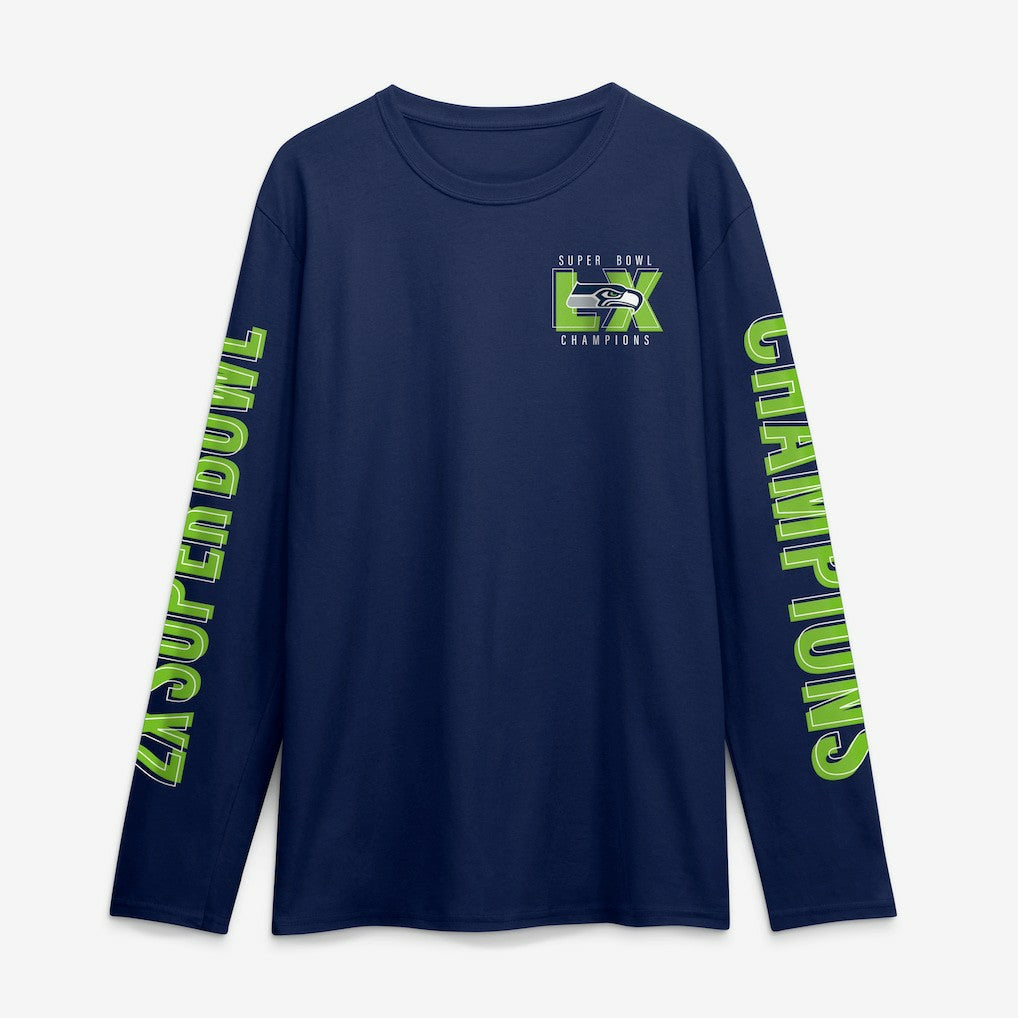 Two-Time Super Bowl Champions Big & Tall Own The Moments Long Sleeve T-Shirt - Seattle Seahawks