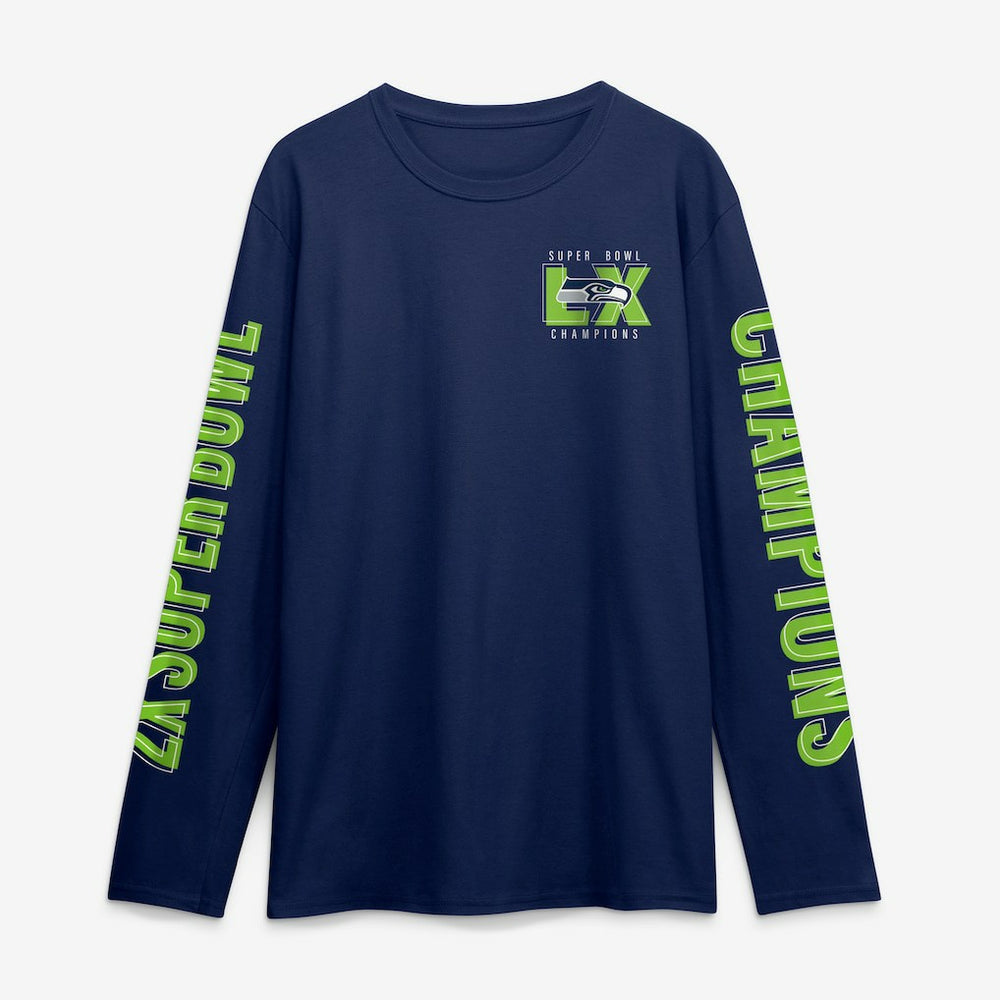 Two-Time Super Bowl Champions Big & Tall Own The Moments Long Sleeve T-Shirt - Seattle Seahawks