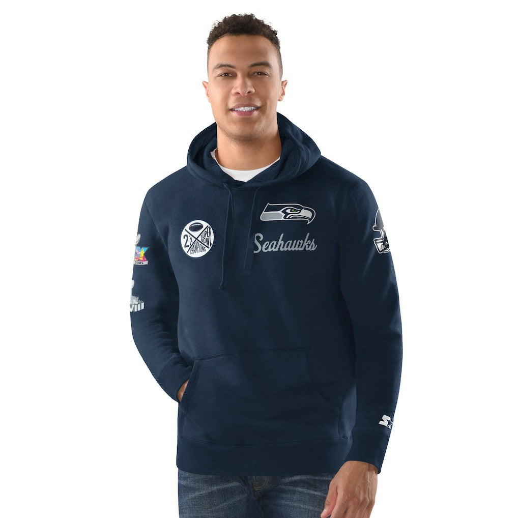 Starter Two-Time Super Bowl s Classic Fleece Hoodie - Seattle Seahawks
