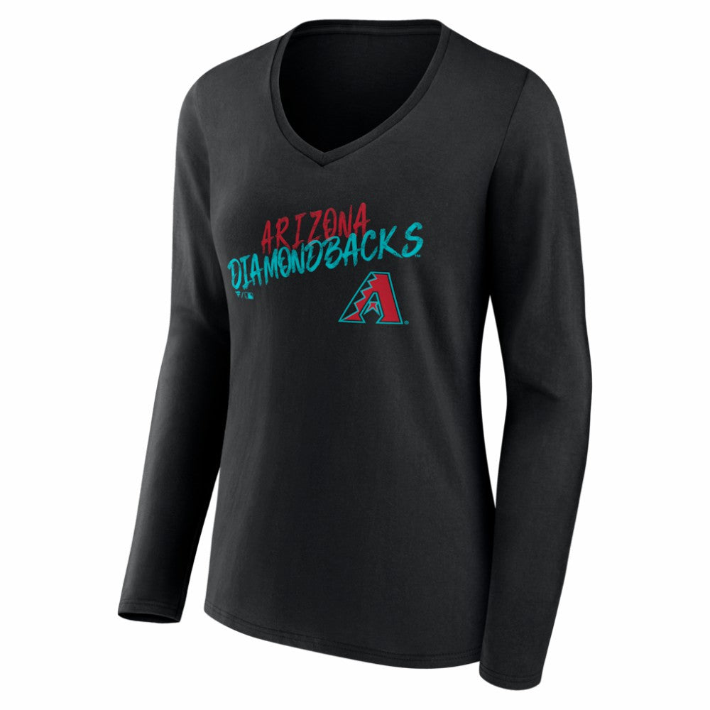 MLB Arizona Diamondbacks Women's Hustle Personalized Name & Number Long Sleeve V-Neck T-Shirt