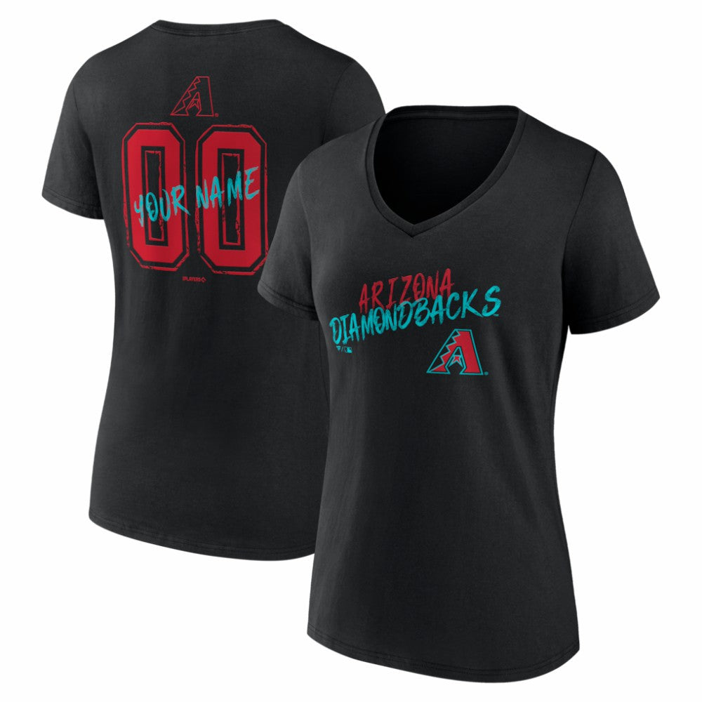 MLB Arizona Diamondbacks Women's Hustle Personalized Name & Number V-Neck T-Shirt