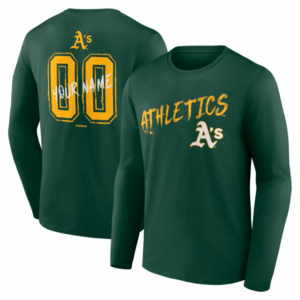 MLB Athletics  Hustle Personalized Name & Number Long Sleeve T-Shirt