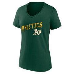 MLB Athletics Women's Hustle Personalized Name & Number V-Neck T-Shirt