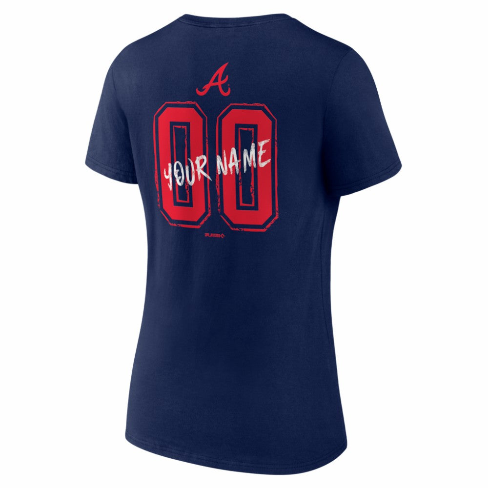 MLB Atlanta Braves Women's Hustle Personalized Name & Number V-Neck T-Shirt