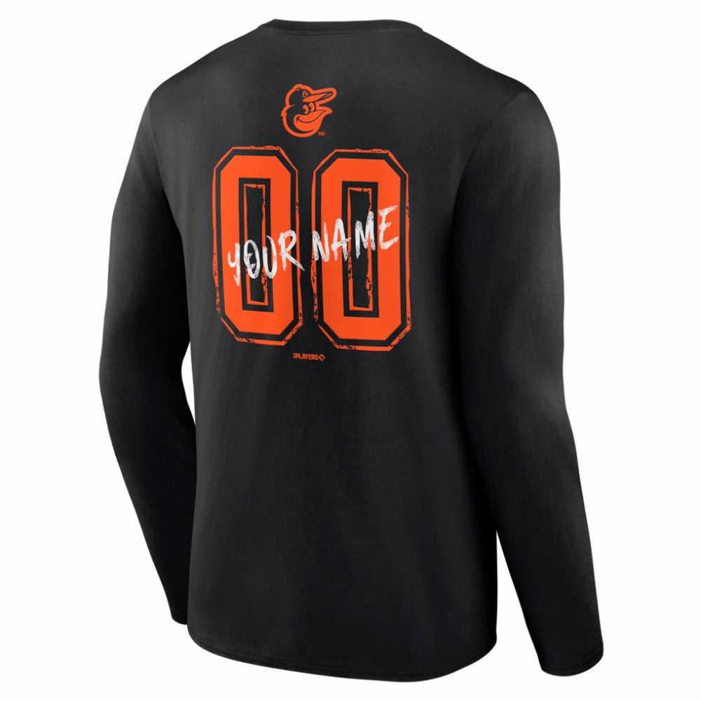 MLB Baltimore Orioles  Hustle Personalized Name & Number Long Sleeve T-Shirt