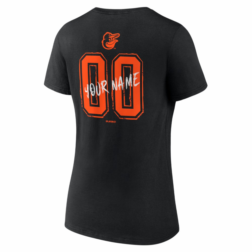 MLB Baltimore Orioles Women's Hustle Personalized Name & Number V-Neck T-Shirt