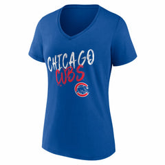 MLB Chicago Cubs Women's Hustle Personalized Name & Number V-Neck T-Shirt