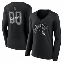 MLB Chicago White Sox Women's Hustle Personalized Name & Number Long Sleeve V-Neck T-Shirt