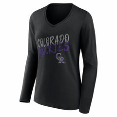 MLB Colorado Rockies Women's Hustle Personalized Name & Number Long Sleeve V-Neck T-Shirt
