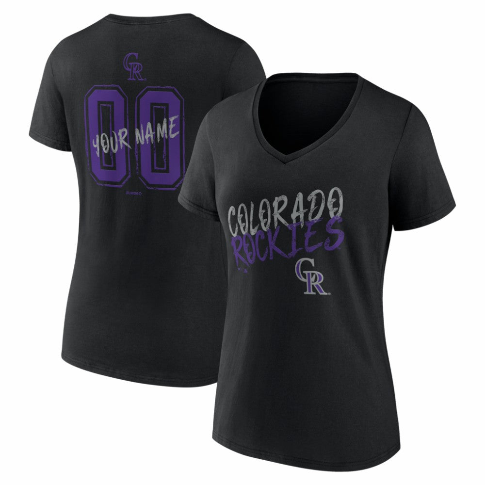 MLB Colorado Rockies Women's Hustle Personalized Name & Number V-Neck T-Shirt