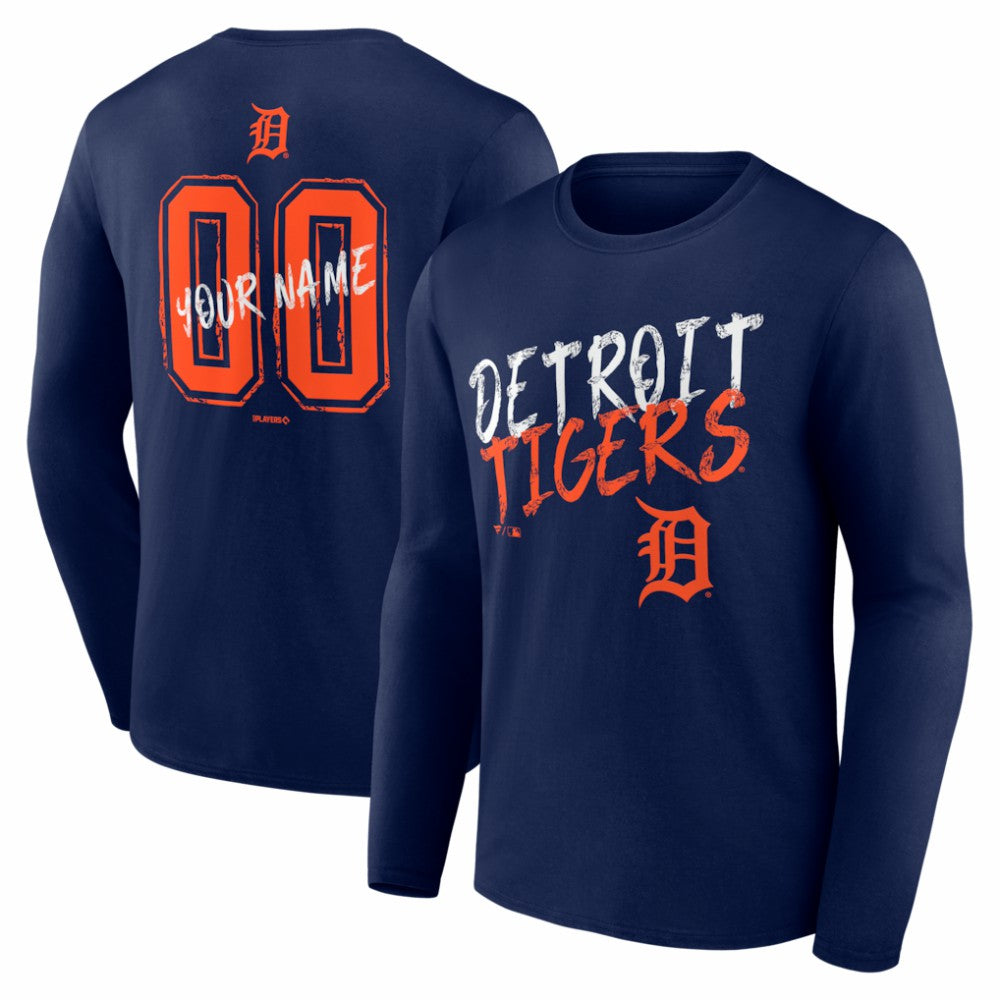 MLB Detroit Tigers  Hustle Personalized Name & Number Long Sleeve T-Shirt