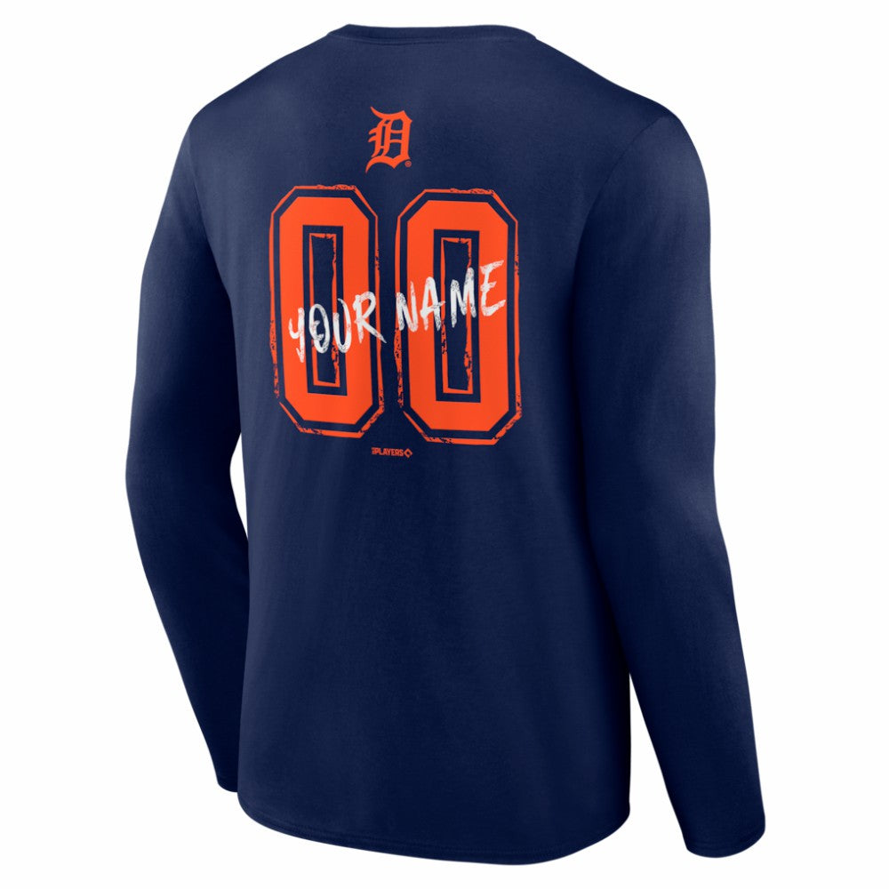 MLB Detroit Tigers  Hustle Personalized Name & Number Long Sleeve T-Shirt