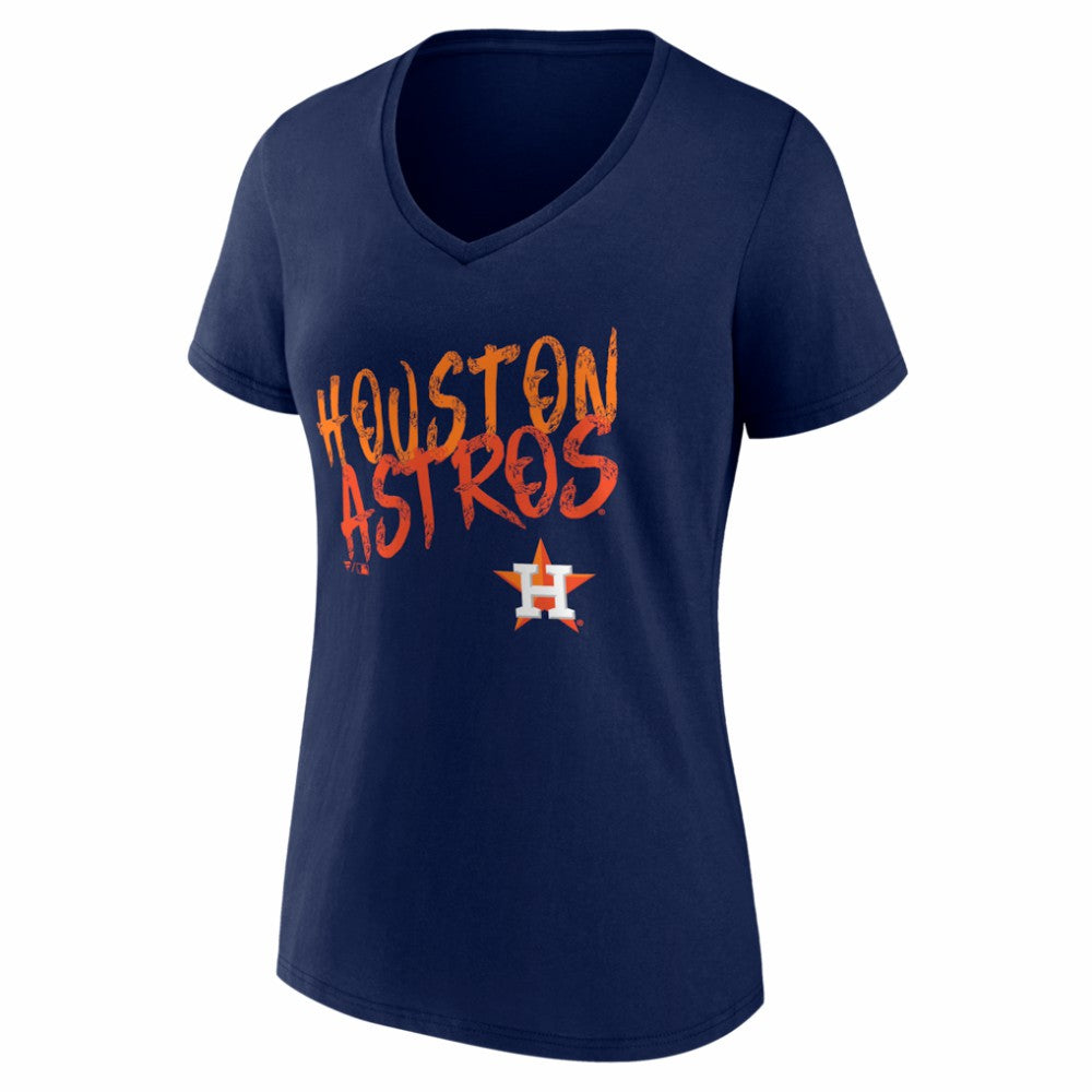 MLB Houston Astros Women's Hustle Personalized Name & Number V-Neck T-Shirt