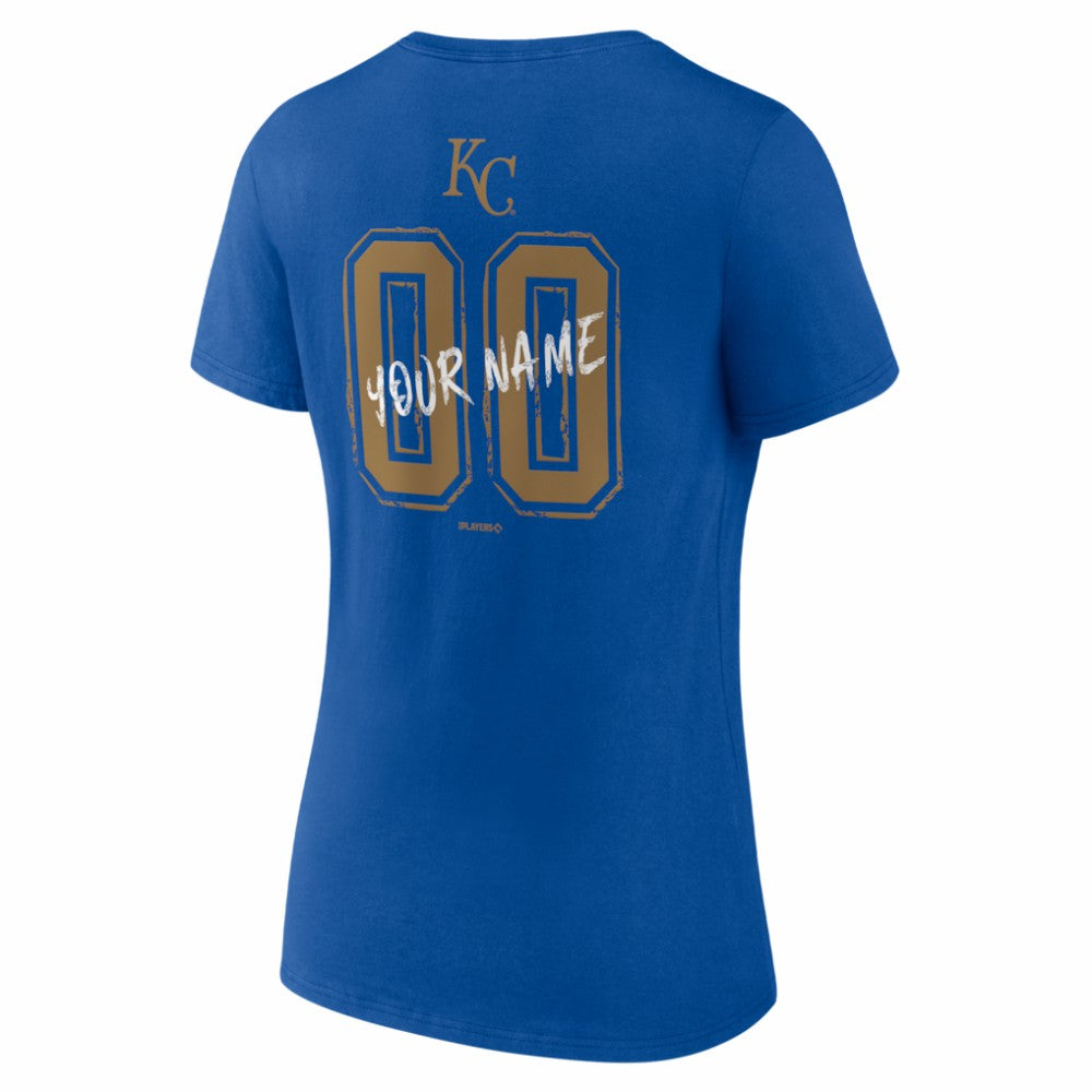MLB Kansas City Royals Women's Hustle Personalized Name & Number V-Neck T-Shirt