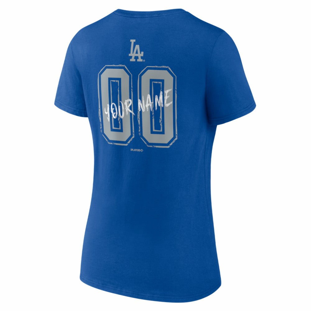MLB Los Angeles Dodgers Women's Hustle Personalized Name & Number V-Neck T-Shirt
