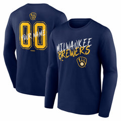 MLB Milwaukee Brewers  Hustle Personalized Name & Number Long Sleeve T-Shirt