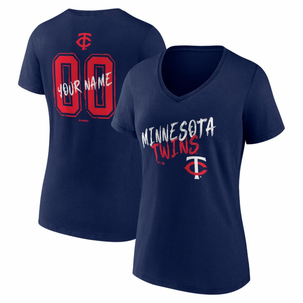 MLB Minnesota Twins Women's Hustle Personalized Name & Number V-Neck T-Shirt