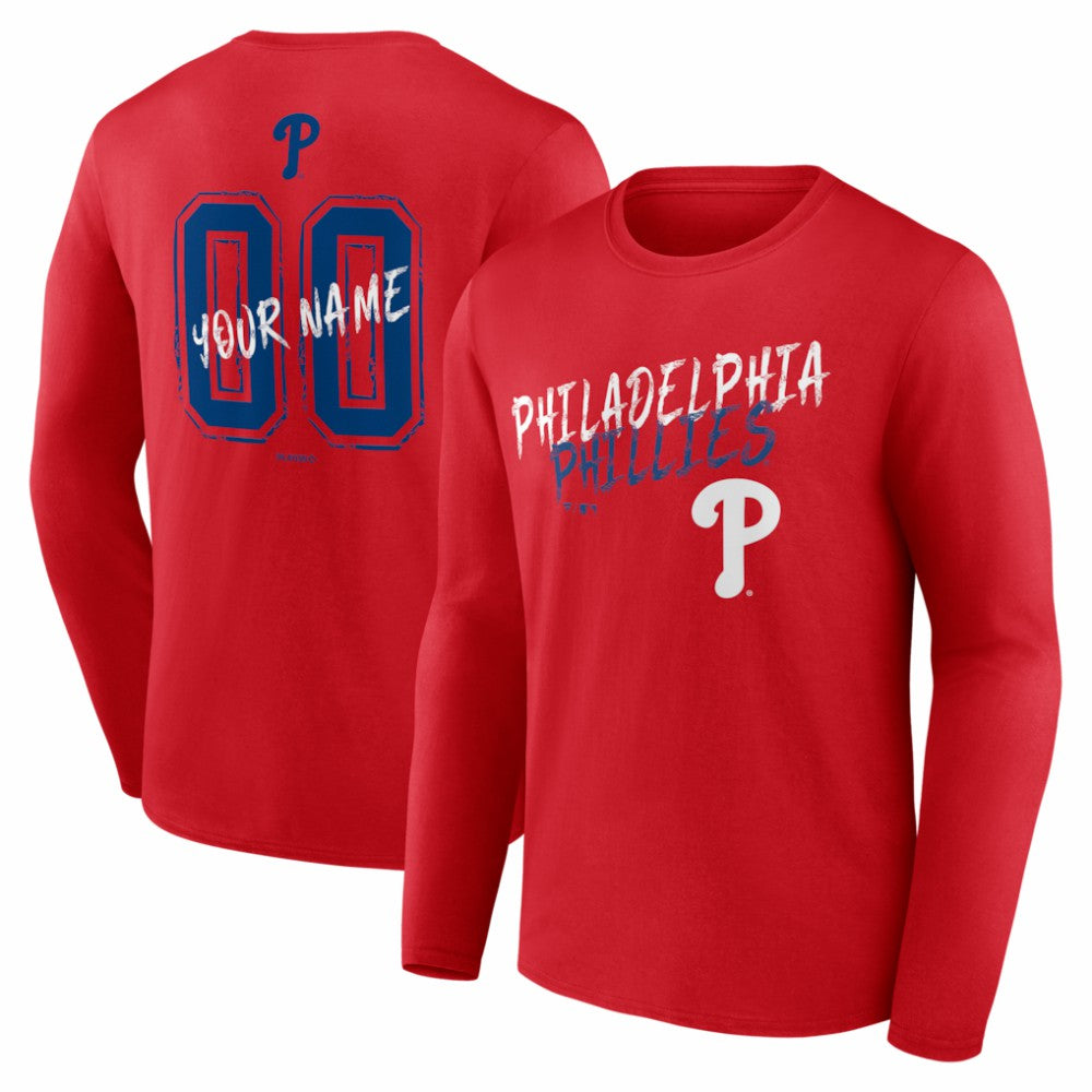 MLB Philadelphia Phillies  Hustle Personalized Name & Number Long Sleeve T-Shirt