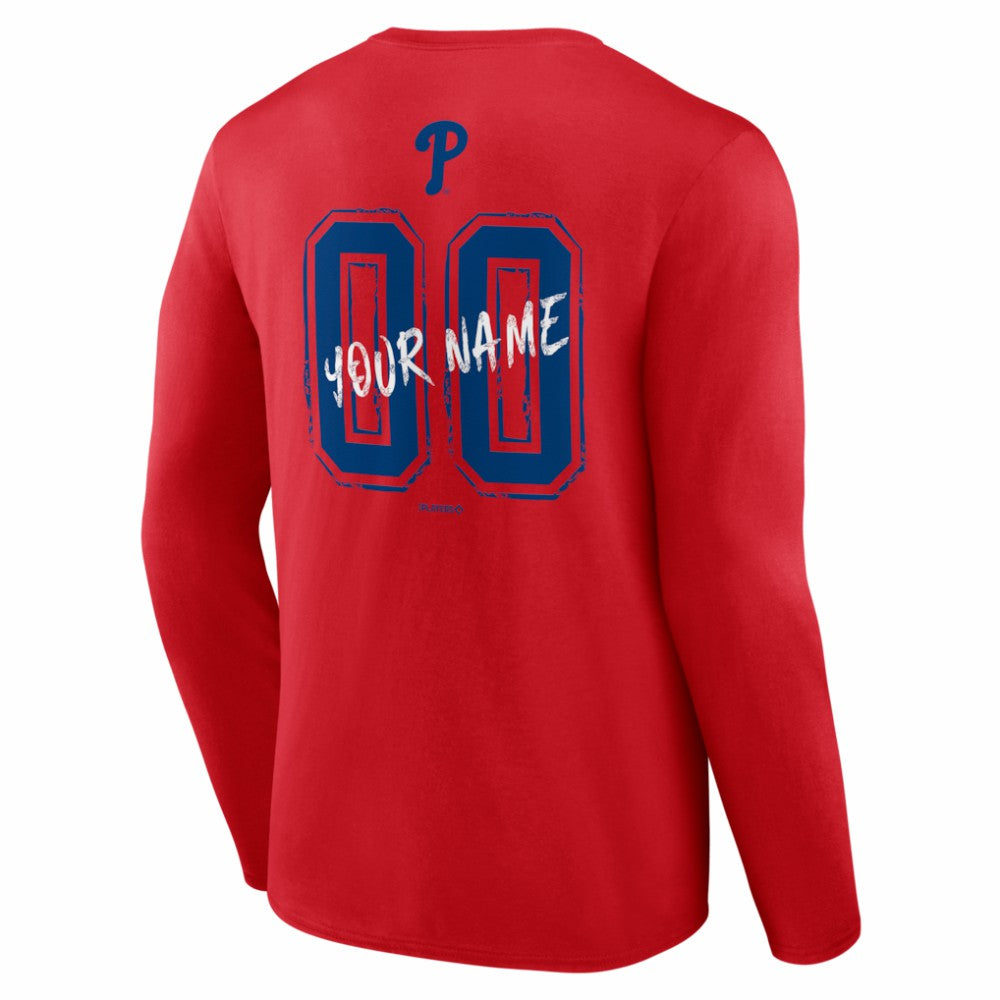MLB Philadelphia Phillies  Hustle Personalized Name & Number Long Sleeve T-Shirt
