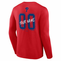 MLB Philadelphia Phillies  Hustle Personalized Name & Number Long Sleeve T-Shirt