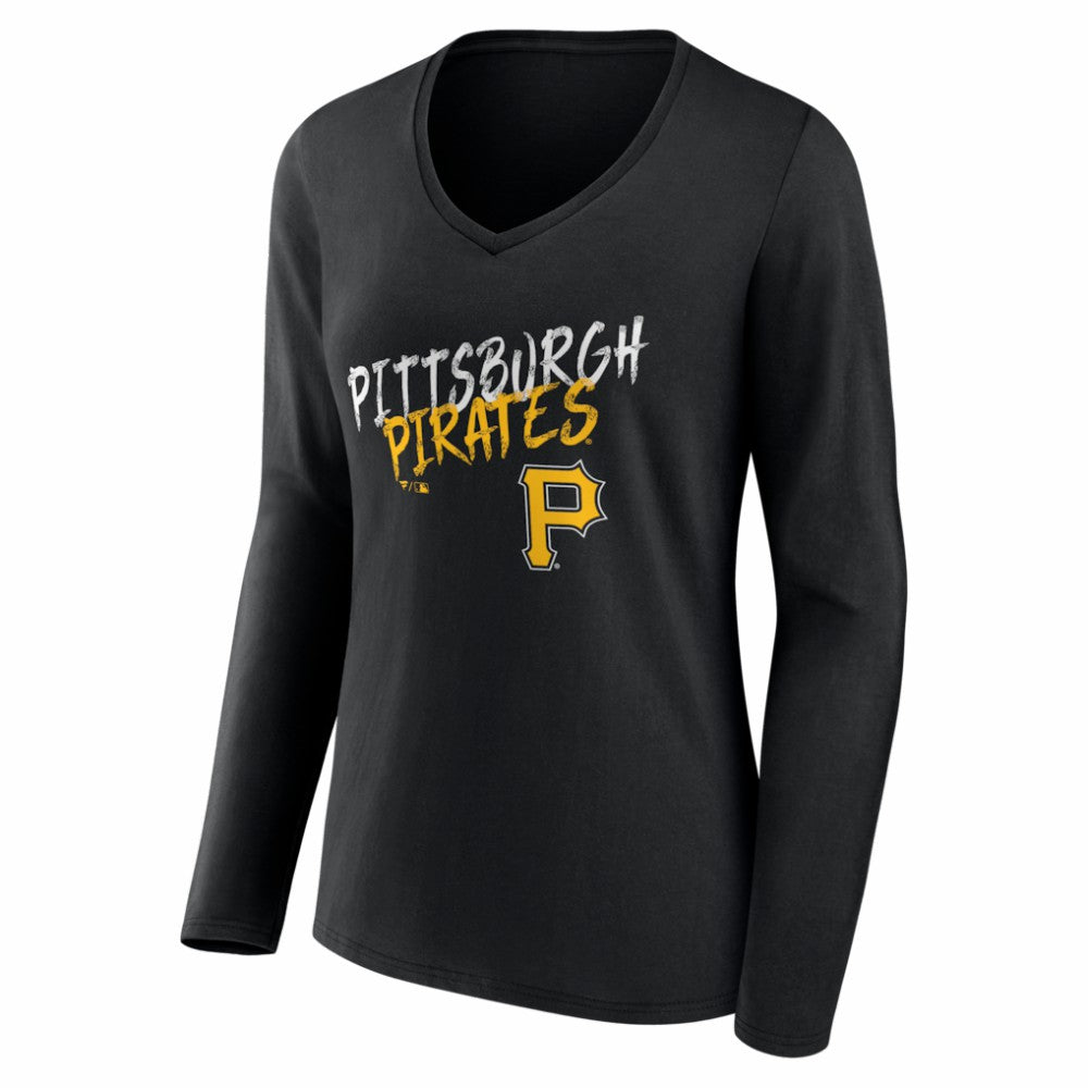 MLB Pittsburgh Pirates Women's Hustle Personalized Name & Number Long Sleeve V-Neck T-Shirt
