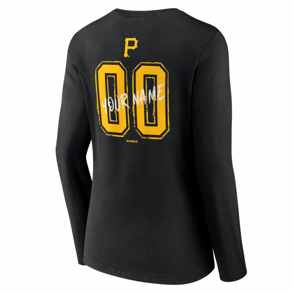 MLB Pittsburgh Pirates Women's Hustle Personalized Name & Number Long Sleeve V-Neck T-Shirt