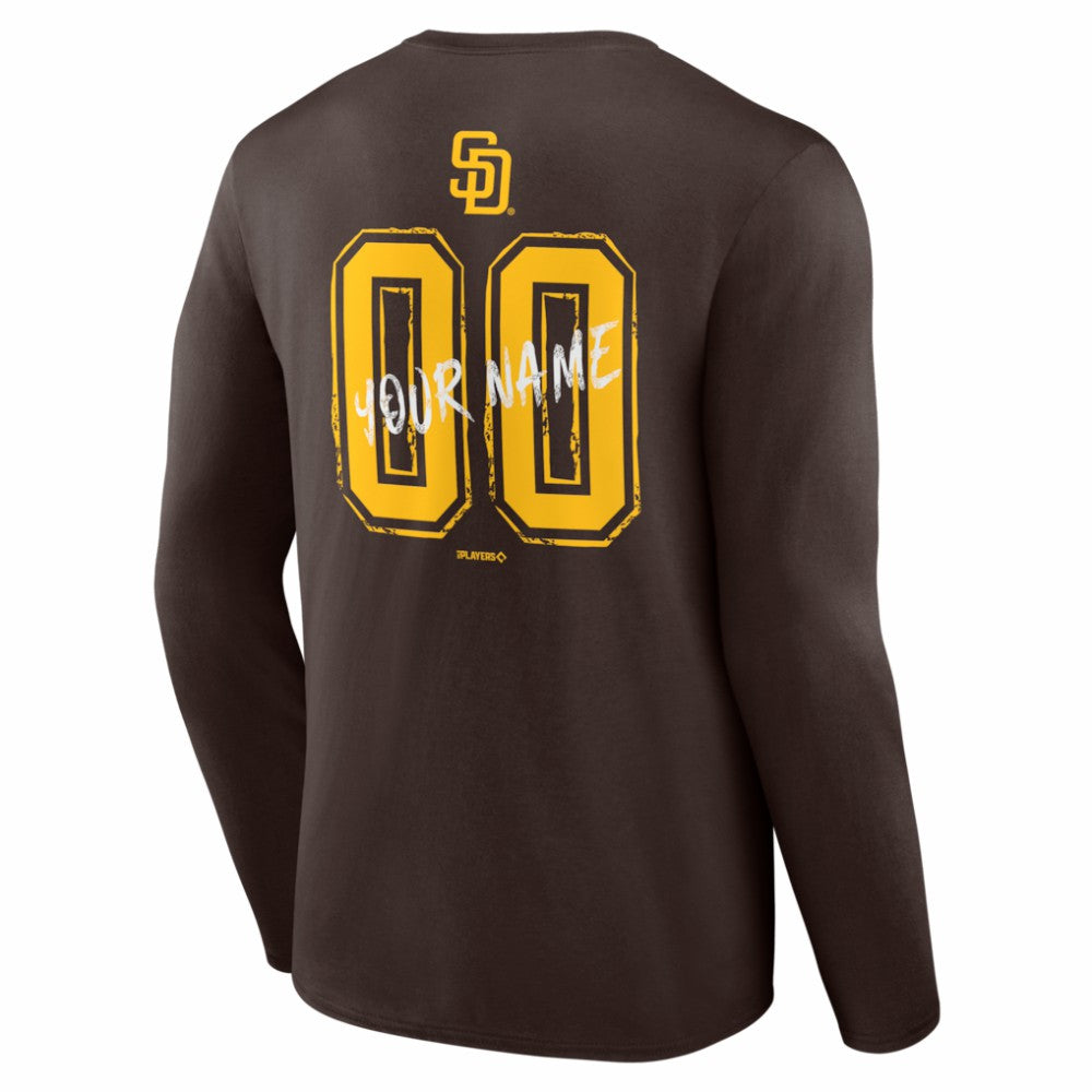 MLB San Diego Padres  Hustle Personalized Name & Number Long Sleeve T-Shirt