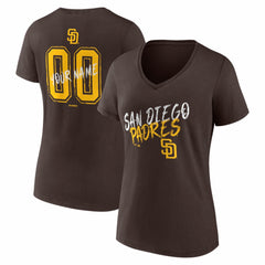 MLB San Diego Padres Women's Hustle Personalized Name & Number V-Neck T-Shirt
