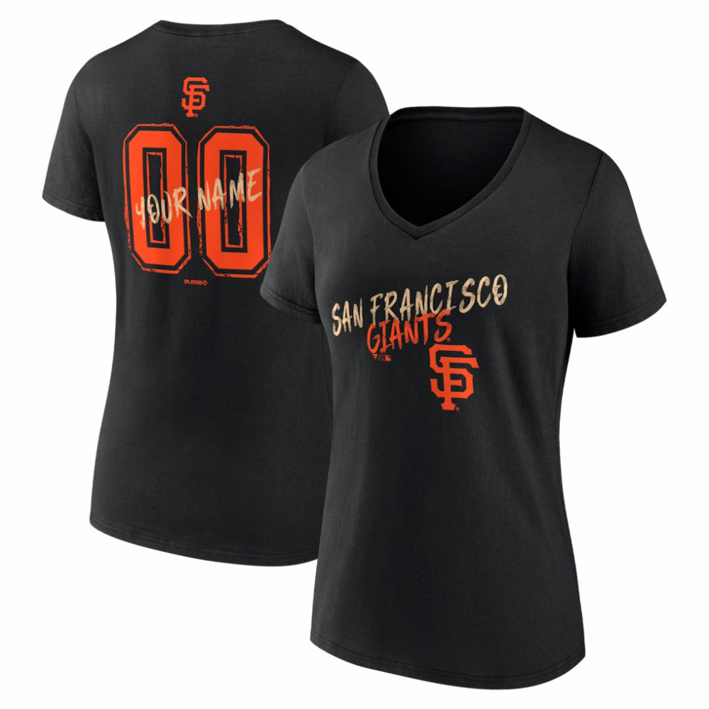 MLB San Francisco Giants Women's Hustle Personalized Name & Number V-Neck T-Shirt