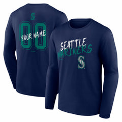 MLB Seattle Mariners  Hustle Personalized Name & Number Long Sleeve T-Shirt