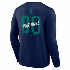 MLB Seattle Mariners  Hustle Personalized Name & Number Long Sleeve T-Shirt