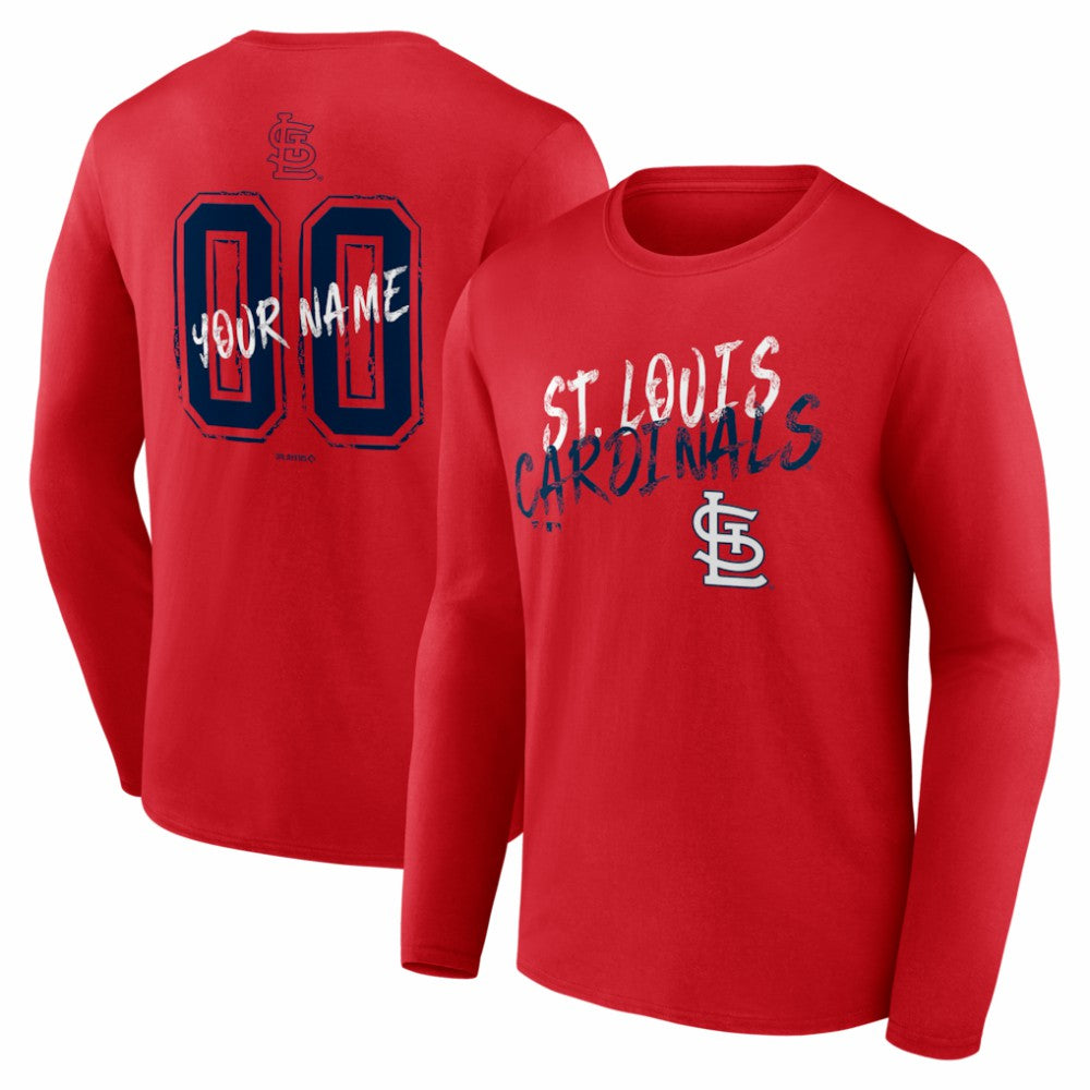 MLB St. Louis Cardinals  Hustle Personalized Name & Number Long Sleeve T-Shirt