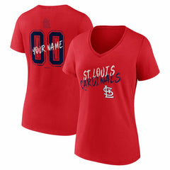 MLB St. Louis Cardinals Women's Hustle Personalized Name & Number V-Neck T-Shirt
