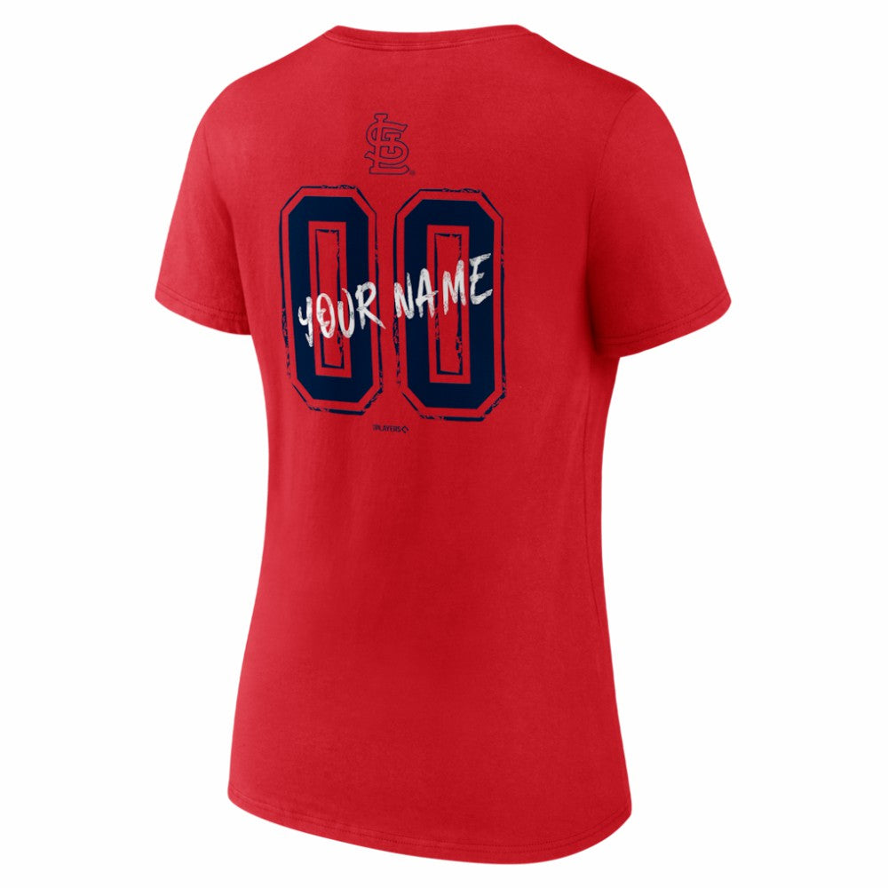 MLB St. Louis Cardinals Women's Hustle Personalized Name & Number V-Neck T-Shirt
