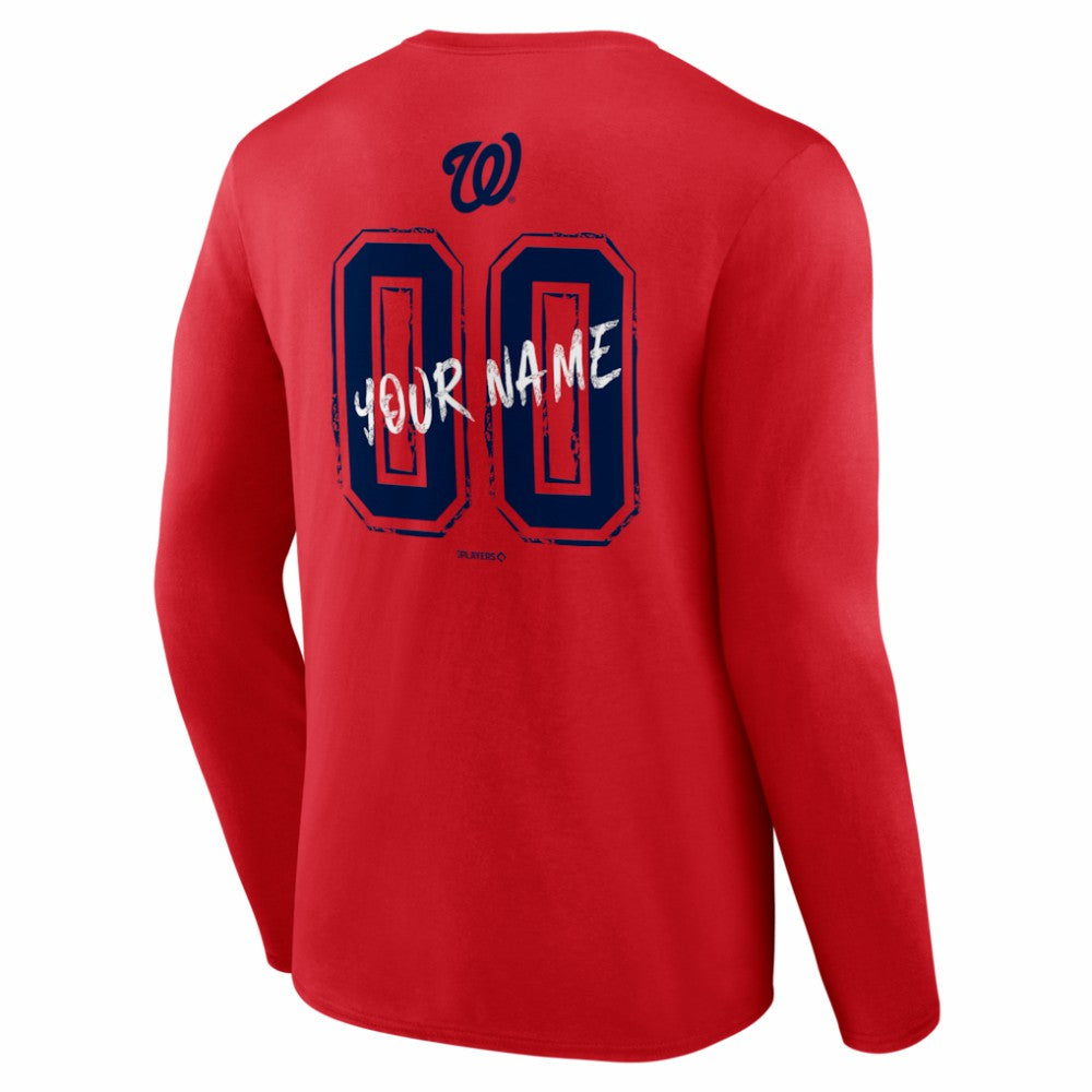 MLB Washington Nationals  Hustle Personalized Name & Number Long Sleeve T-Shirt