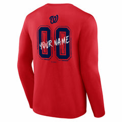 MLB Washington Nationals  Hustle Personalized Name & Number Long Sleeve T-Shirt