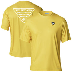 NHL Gold Pittsburgh Penguins Columbia PFG Terminal Tackle Omni-Shade T-Shirt