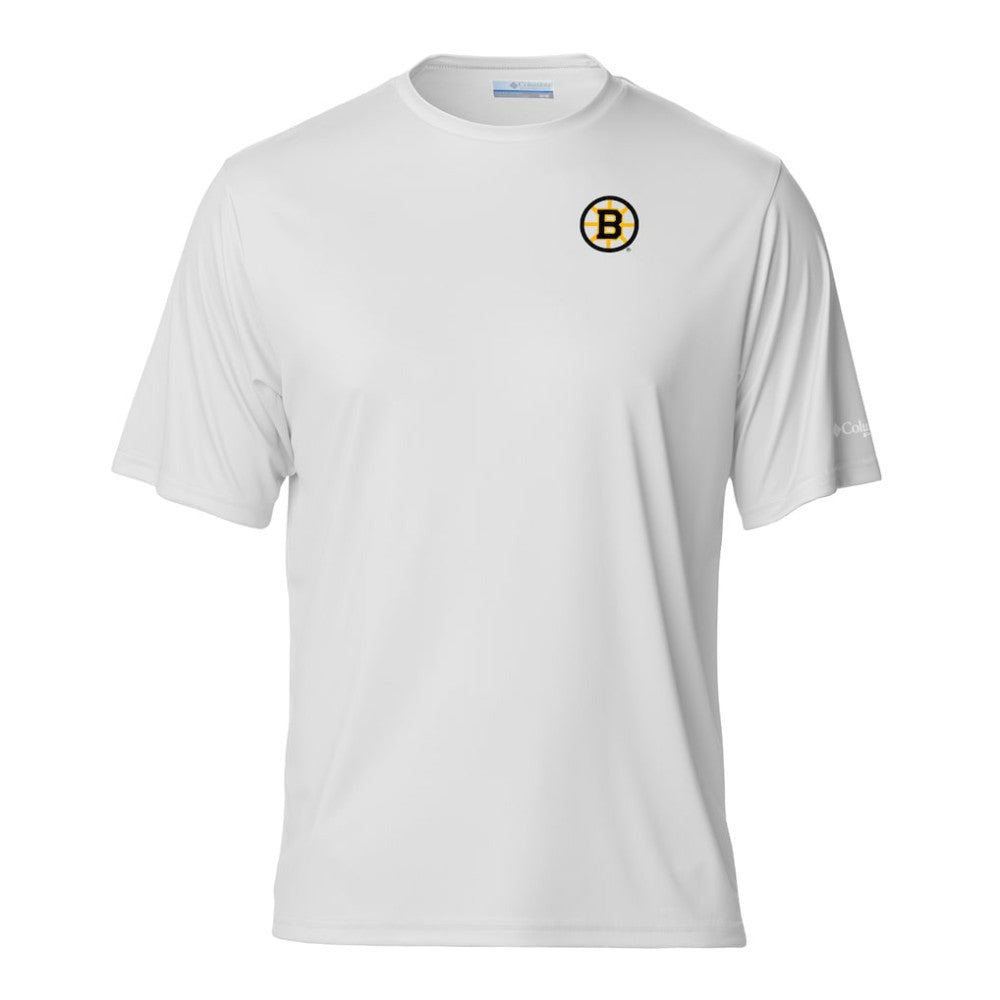 NHL White Boston Bruins Columbia PFG Terminal Tackle Omni-Shade T-Shirt