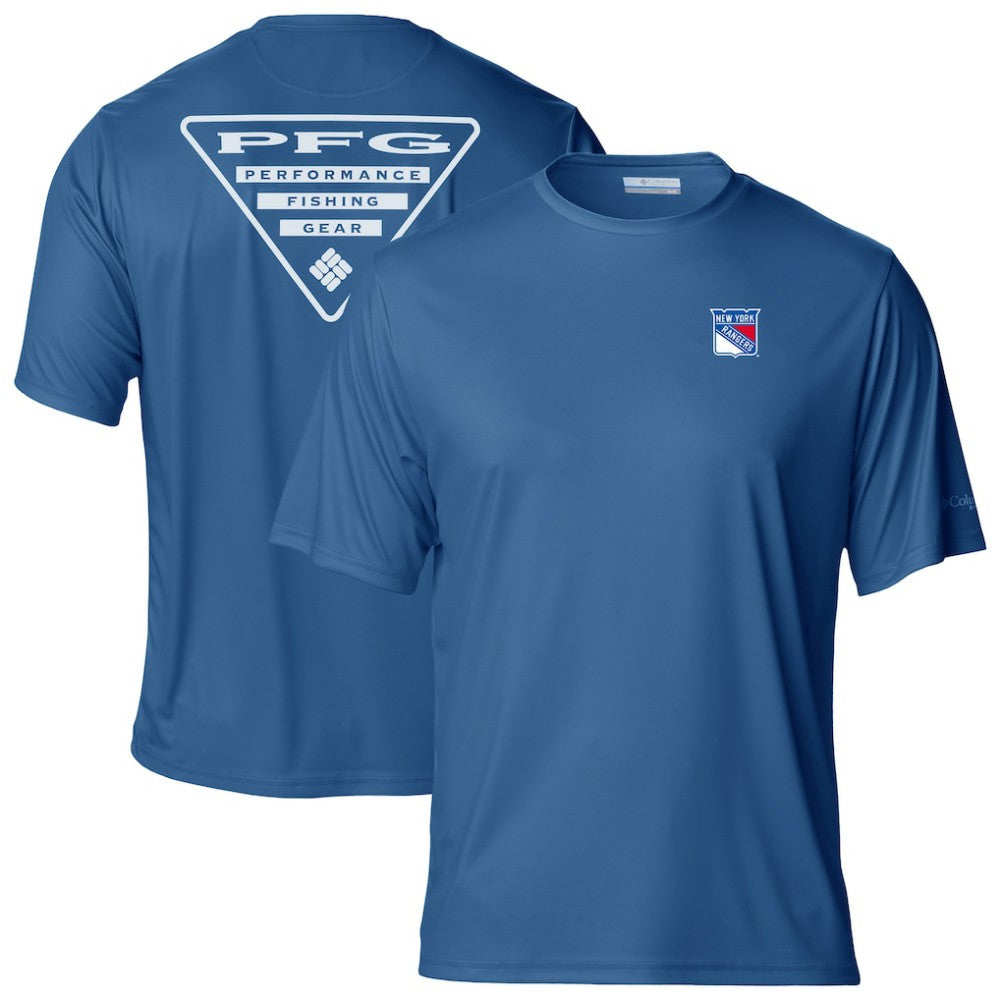 NHL Blue New York Rangers Columbia PFG Terminal Tackle Omni-Shade T-Shirt