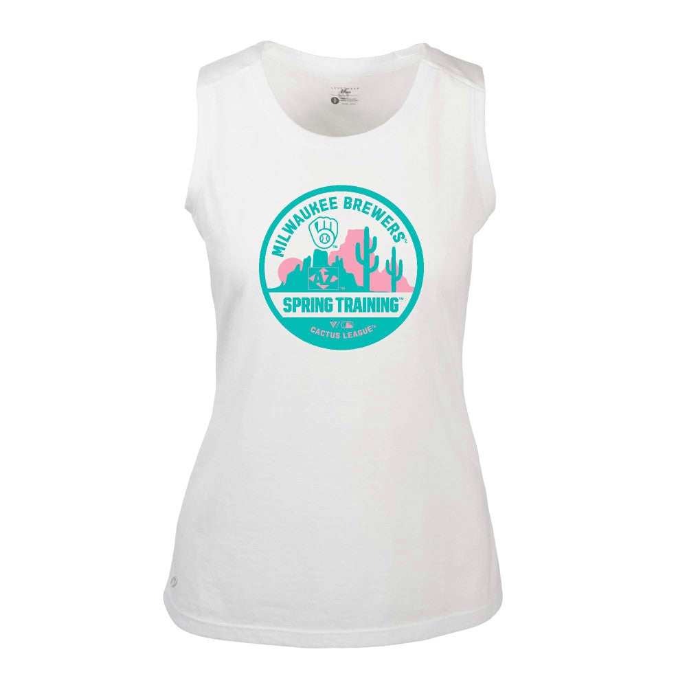 MLB Milwaukee Brewers Levelwear Women's Macy Spring Training Badge Bold Tank Top