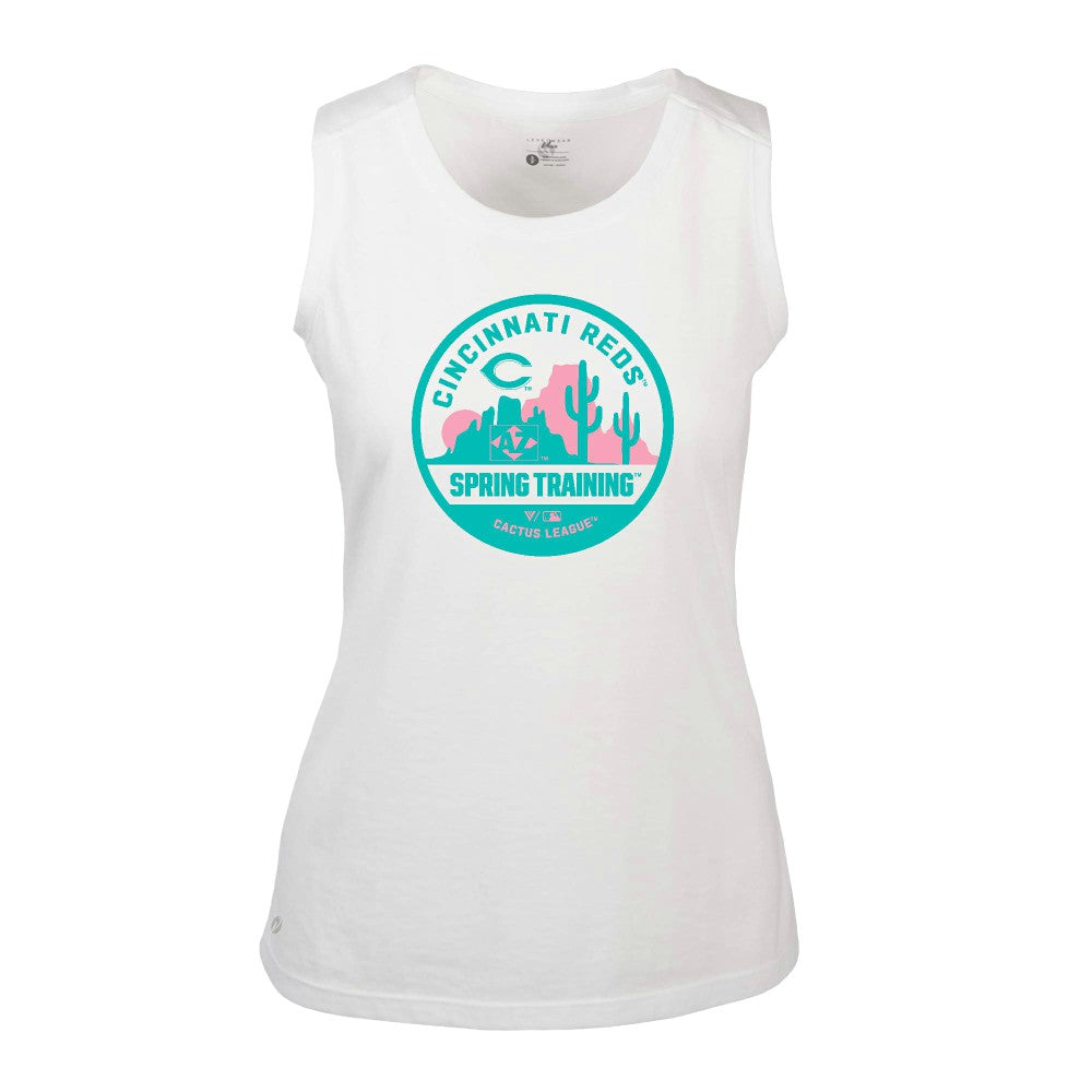 MLB Cincinnati Reds Levelwear Women's Macy Spring Training Badge Bold Tank Top