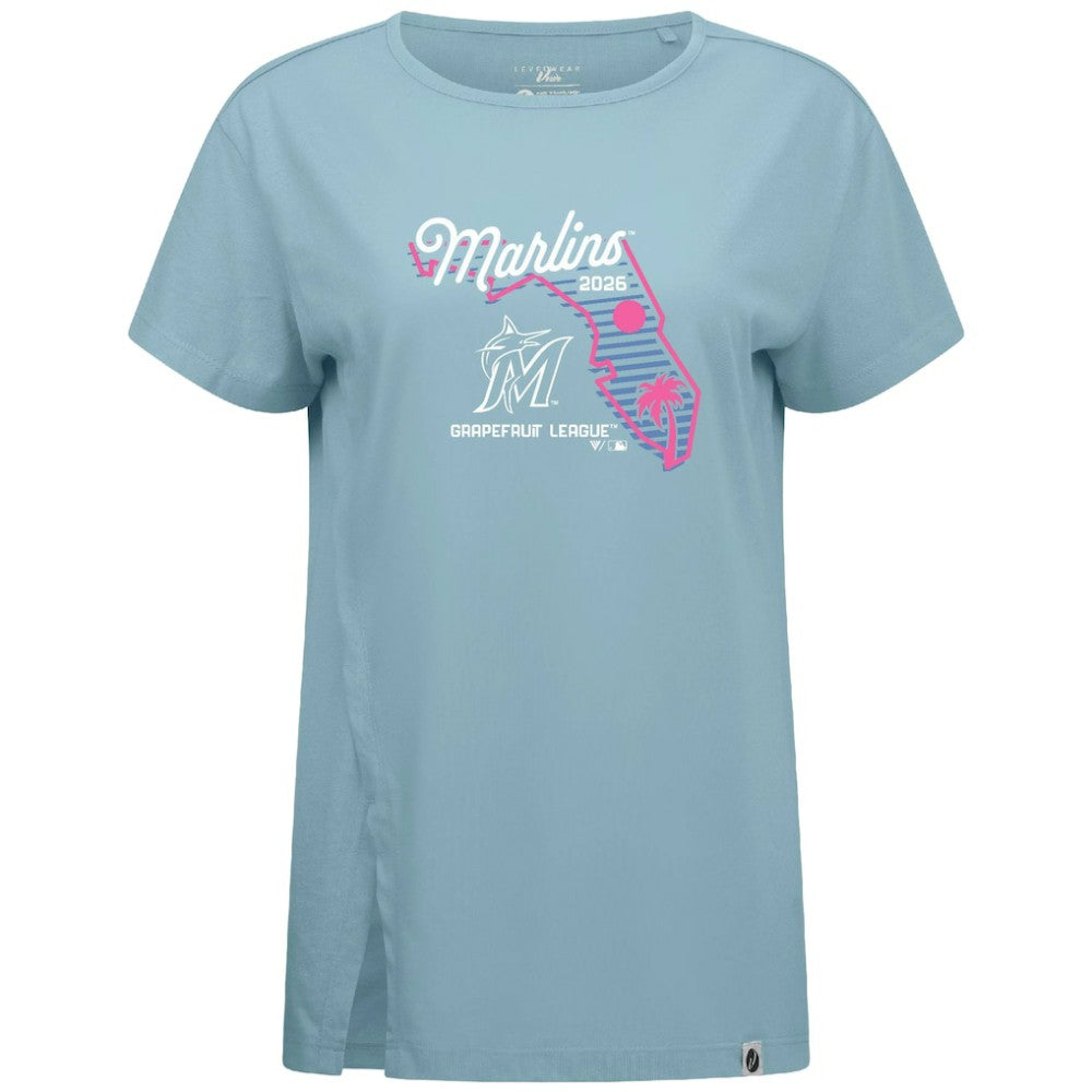 MLB Miami Marlins Levelwear Women's Influx Spring Training Sunrise Bold T-Shirt