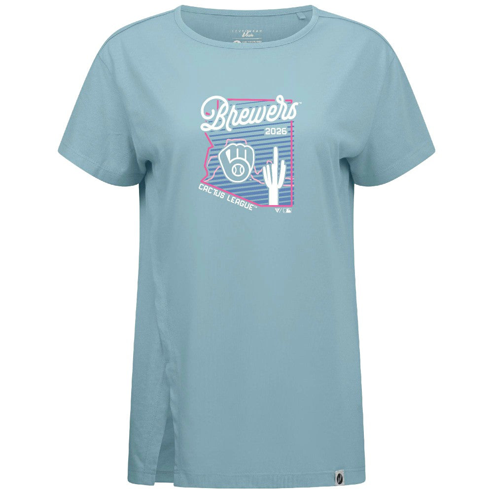 MLB Milwaukee Brewers Levelwear Women's Influx Spring Training Sunrise Bold T-Shirt
