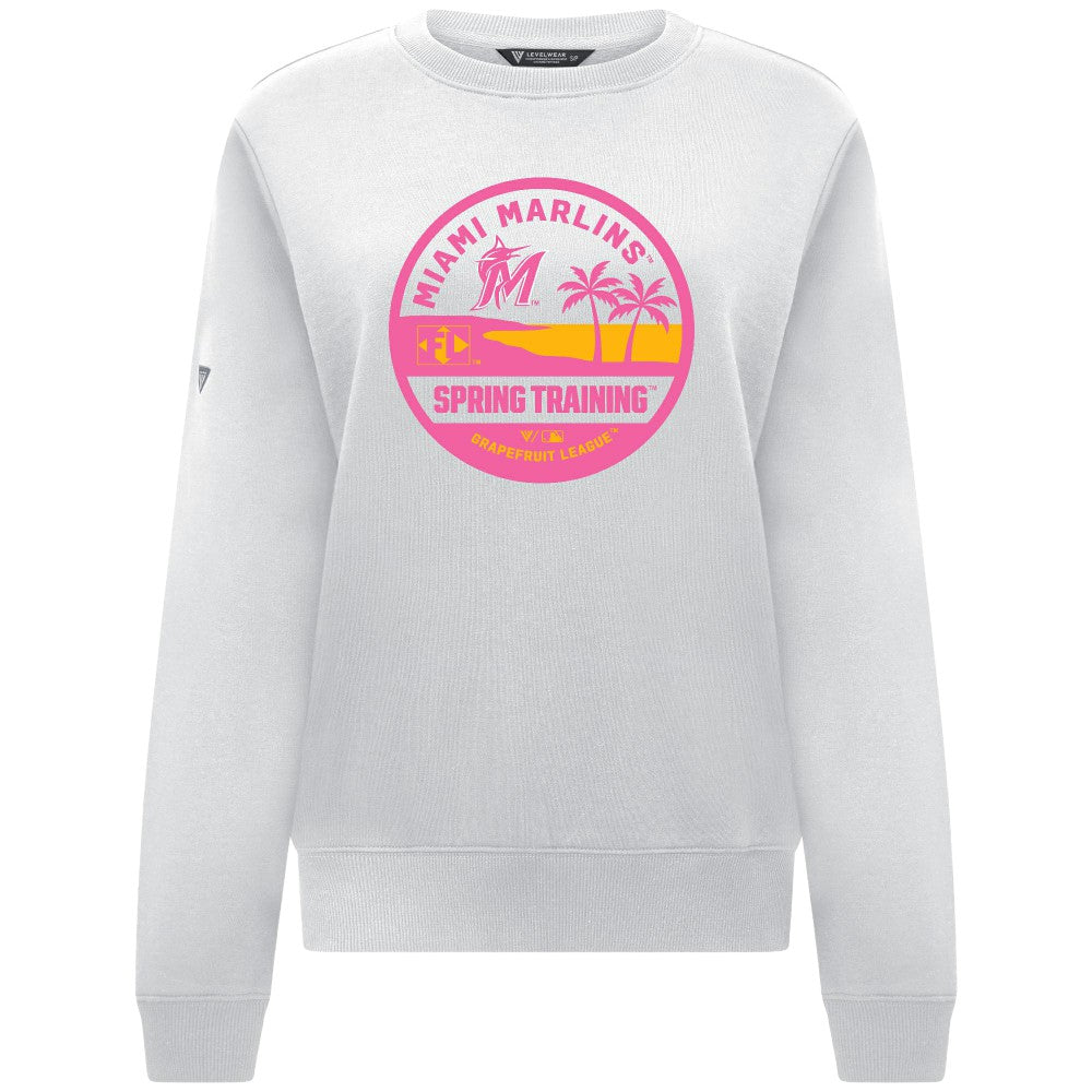 MLB Miami Marlins Levelwear Women's Yvette Spring Training Badge Bold Sweatshirt