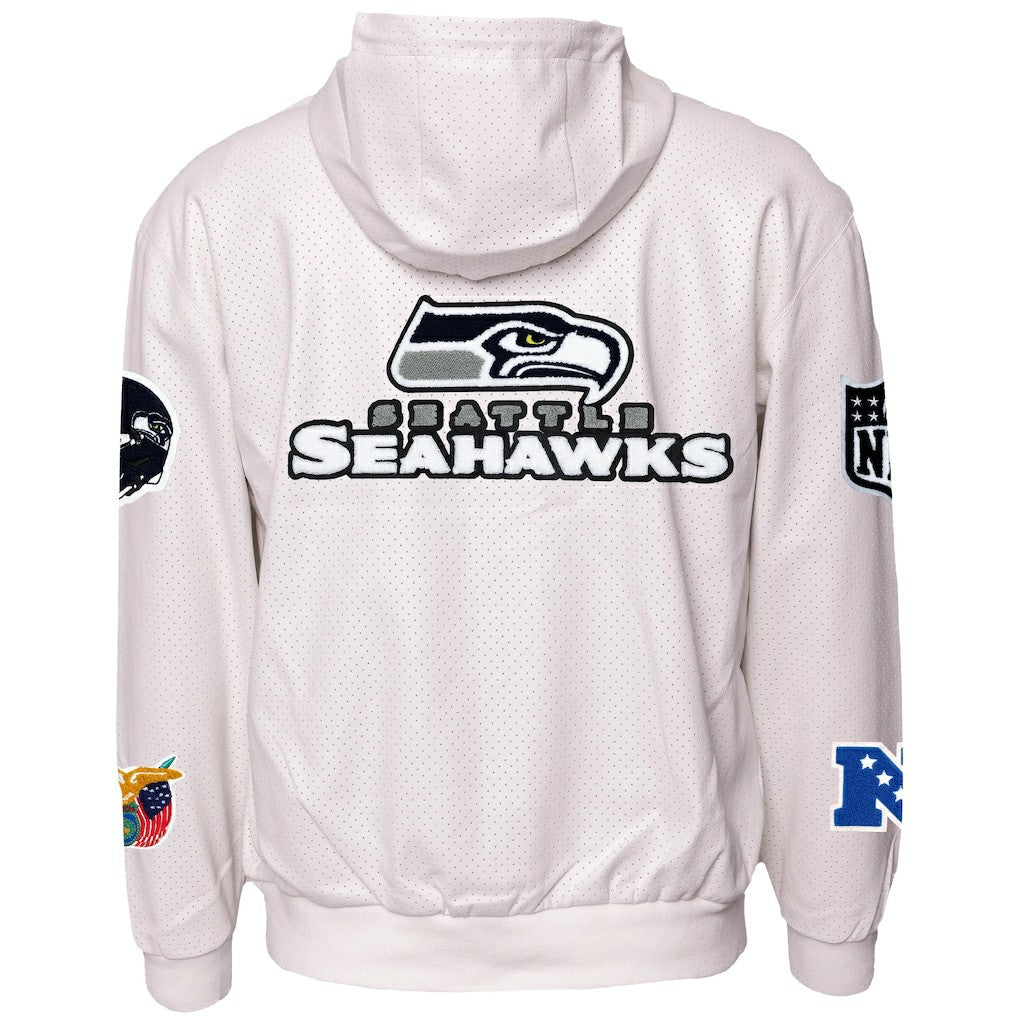 Jeff Hamilton Vegan Leather Full-Zip Hooded Jacket - Seattle Seahawks