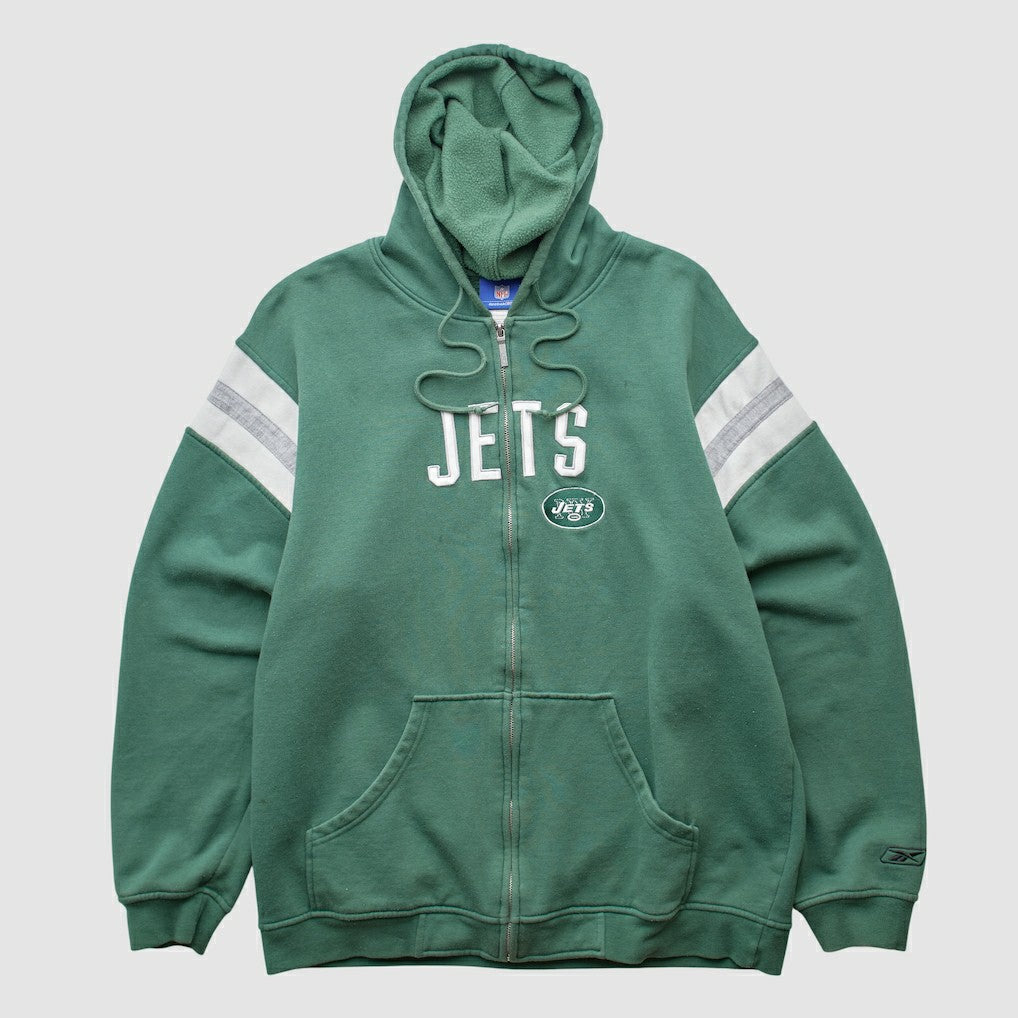 Reebok 2000s Hooded Full Zip Sweatshirt - New York Jets