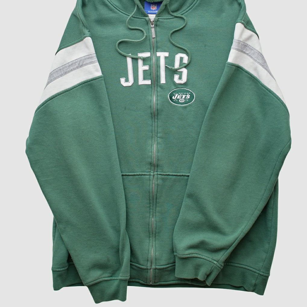 Reebok 2000s Hooded Full Zip Sweatshirt - New York Jets