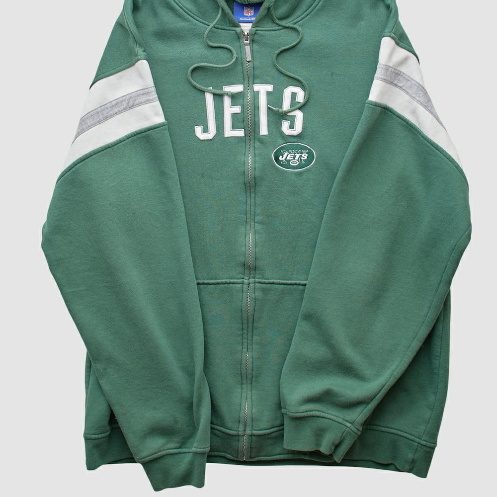 Reebok 2000s Hooded Full Zip Sweatshirt - New York Jets