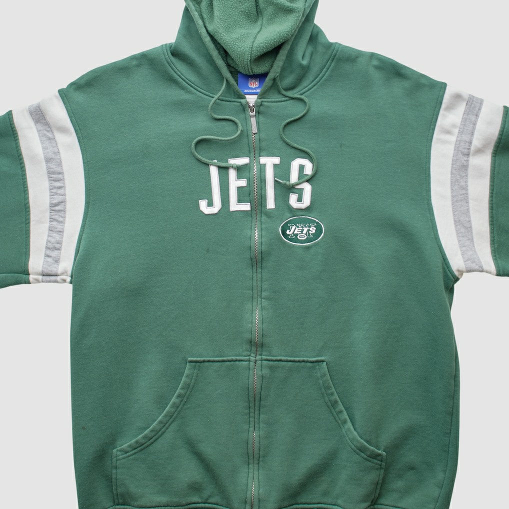 Reebok 2000s Hooded Full Zip Sweatshirt - New York Jets