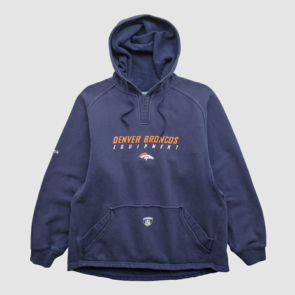 Reebok 2000s Hooded Pullover Sweatshirt - Denver Broncos
